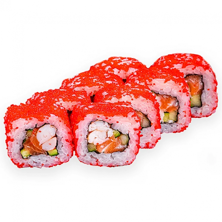 Калифорния с лососем и креветкой