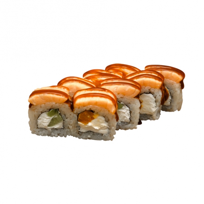 Фила с мандарином, киви и опаленным лососем